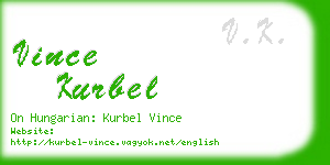 vince kurbel business card